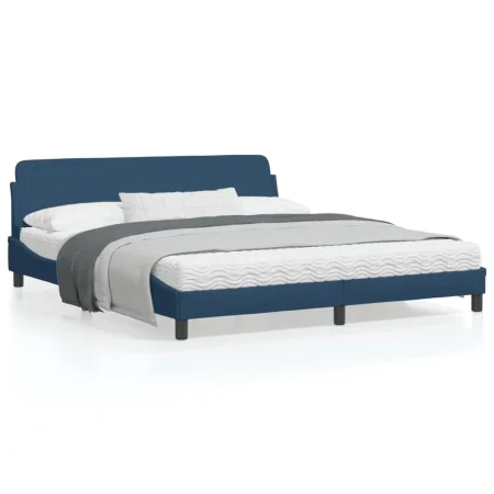 Bed frame with blue fabric headboard 180x200 cm by , Beds and slatted bases - Ref: Foro24-373231, Price: 185,41 €, Discount: %