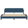 Estructura de cama con cabecero de tela azul 180x200 cm de , Camas y somieres - Ref: Foro24-373231, Precio: 185,11 €, Descuen...