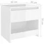 Mesita de noche madera contrachapada blanco brillo 40x30x39 cm de vidaXL, Mesitas de noche - Ref: Foro24-803455, Precio: 36,6...