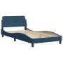 Bettgestell mit blauem Stoffkopfteil 100x200 cm von , Betten und Lattenroste - Ref: Foro24-373131, Preis: 140,61 €, Rabatt: %