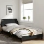 Bed frame with black fabric headboard 100x200 cm by , Beds and slatted bases - Ref: Foro24-373127, Price: 119,83 €, Discount: %