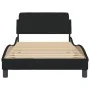 Bed frame with black fabric headboard 100x200 cm by , Beds and slatted bases - Ref: Foro24-373127, Price: 119,83 €, Discount: %