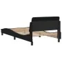 Bed frame with black fabric headboard 100x200 cm by , Beds and slatted bases - Ref: Foro24-373127, Price: 119,83 €, Discount: %