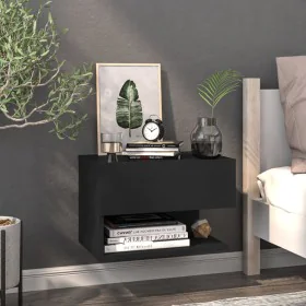 Black wall bedside table by vidaXL, Nightstands - Ref: Foro24-810955, Price: 39,16 €, Discount: %