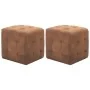 Mesitas de noche 2 uds piel ante artificial marrón 30x30x30cm de vidaXL, Mesitas de noche - Ref: Foro24-249014, Precio: 96,21...