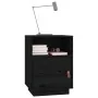 Solid black pine wood bedside table 40x34x55 cm by vidaXL, Nightstands - Ref: Foro24-818323, Price: 45,63 €, Discount: %