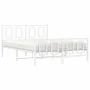 Metal bed frame with headboard and white footboard 135x190 cm by , Beds and slatted bases - Ref: Foro24-374307, Price: 121,90...