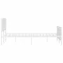 Metal bed frame with headboard and white footboard 135x190 cm by , Beds and slatted bases - Ref: Foro24-374307, Price: 121,90...