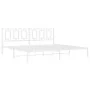Metal bed frame with white headboard 193x203 cm by , Beds and slatted bases - Ref: Foro24-374296, Price: 120,36 €, Discount: %