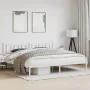 Metal bed frame with white headboard 193x203 cm by , Beds and slatted bases - Ref: Foro24-374296, Price: 120,36 €, Discount: %