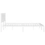 Metal bed frame with white headboard 193x203 cm by , Beds and slatted bases - Ref: Foro24-374296, Price: 120,36 €, Discount: %