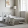 Metal bed frame with white headboard 90x190 cm by , Beds and slatted bases - Ref: Foro24-374282, Price: 68,37 €, Discount: %