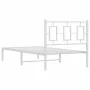 Metal bed frame with white headboard 90x190 cm by , Beds and slatted bases - Ref: Foro24-374282, Price: 68,37 €, Discount: %