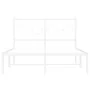 Bettgestell aus Metall mit weißem Kopfteil 120x190 cm von , Betten und Lattenroste - Ref: Foro24-376272, Preis: 92,48 €, Raba...