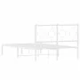 Bettgestell aus Metall mit weißem Kopfteil 120x190 cm von , Betten und Lattenroste - Ref: Foro24-376272, Preis: 92,48 €, Raba...