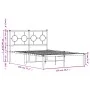 Bettgestell aus Metall mit weißem Kopfteil 120x190 cm von , Betten und Lattenroste - Ref: Foro24-376272, Preis: 92,48 €, Raba...