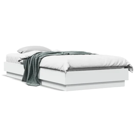 Bed frame with white LED lights 90x200 cm by , Beds and slatted bases - Ref: Foro24-839511, Price: 109,05 €, Discount: %