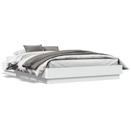 Bed frame with white LED lights 120x190 cm by , Beds and slatted bases - Ref: Foro24-3209821, Price: 140,74 €, Discount: %