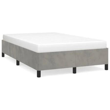 Estructura de cama terciopelo gris claro 120x190 cm de , Camas y somieres - Ref: Foro24-379528, Precio: 98,59 €, Descuento: %