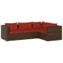 4-piece garden furniture set and brown synthetic rattan cushions by vidaXL, Garden sets - Ref: Foro24-3101675, Price: 351,00 ...