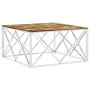 Stainless steel and silver recycled wood coffee table by vidaXL, Coffee table - Ref: Foro24-349976, Price: 92,90 €, Discount: %