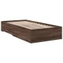 Cama con cajones madera de ingeniería marrón roble 90x200 cm de , Camas y somieres - Ref: Foro24-3280432, Precio: 140,01 €, D...