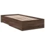 Eichenbraunes Holzwerkstoffbett mit Schubladen 90x200 cm von , Betten und Lattenroste - Ref: Foro24-3280432, Preis: 140,01 €,...