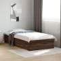Oak brown engineered wood bed with drawers 90x200 cm by , Beds and slatted bases - Ref: Foro24-3280432, Price: 140,03 €, Disc...