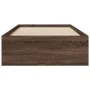 Oak brown engineered wood bed with drawers 90x200 cm by , Beds and slatted bases - Ref: Foro24-3280432, Price: 140,03 €, Disc...