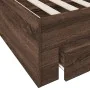Oak brown engineered wood bed with drawers 90x200 cm by , Beds and slatted bases - Ref: Foro24-3280432, Price: 140,03 €, Disc...
