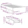 Oak brown engineered wood bed with drawers 90x200 cm by , Beds and slatted bases - Ref: Foro24-3280432, Price: 140,03 €, Disc...