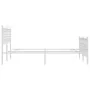 Metal bed frame with headboard and white footboard 120x200 cm by , Beds and slatted bases - Ref: Foro24-376389, Price: 104,75...