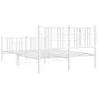 Metal bed frame with headboard and white footboard 120x200 cm by , Beds and slatted bases - Ref: Foro24-376389, Price: 104,75...