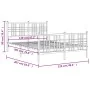 Metal bed frame with headboard and white footboard 120x200 cm by , Beds and slatted bases - Ref: Foro24-376389, Price: 104,75...