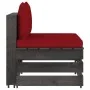 Sectional central sofa with gray impregnated wood cushions by vidaXL, Modular outdoor sofas - Ref: Foro24-3068129, Price: 97,...