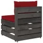 Ecksofa mit grau imprägnierten Holzkissen von vidaXL, Modulare Sofas für den Außenbereich - Ref: Foro24-3068129, Preis: 97,99...