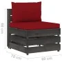 Ecksofa mit grau imprägnierten Holzkissen von vidaXL, Modulare Sofas für den Außenbereich - Ref: Foro24-3068129, Preis: 97,99...