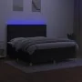 Box spring bed mattress and LED lights black fabric 180x200 cm by vidaXL, Beds and slatted bases - Ref: Foro24-3135775, Price...