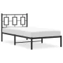 Bed frame with black metal headboard 90x200 cm by , Beds and slatted bases - Ref: Foro24-374234, Price: 76,96 €, Discount: %