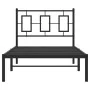 Bed frame with black metal headboard 90x200 cm by , Beds and slatted bases - Ref: Foro24-374234, Price: 76,96 €, Discount: %