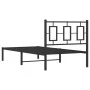 Bed frame with black metal headboard 90x200 cm by , Beds and slatted bases - Ref: Foro24-374234, Price: 76,96 €, Discount: %