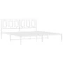 Estructura de cama de metal con cabecero blanco 183x213 cm de , Camas y somieres - Ref: Foro24-374295, Precio: 119,12 €, Desc...