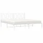 Estructura de cama de metal con cabecero blanco 183x213 cm de , Camas y somieres - Ref: Foro24-374295, Precio: 119,12 €, Desc...