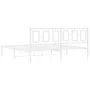 Estructura de cama de metal con cabecero blanco 183x213 cm de , Camas y somieres - Ref: Foro24-374295, Precio: 119,12 €, Desc...