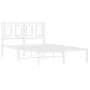 Metal bed frame with white headboard 120x200 cm by , Beds and slatted bases - Ref: Foro24-374288, Price: 100,32 €, Discount: %
