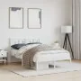 Metal bed frame with white headboard 120x200 cm by , Beds and slatted bases - Ref: Foro24-374288, Price: 100,32 €, Discount: %