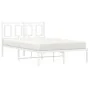 Metal bed frame with white headboard 120x200 cm by , Beds and slatted bases - Ref: Foro24-374288, Price: 100,32 €, Discount: %