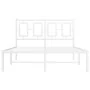 Metal bed frame with white headboard 120x200 cm by , Beds and slatted bases - Ref: Foro24-374288, Price: 100,32 €, Discount: %