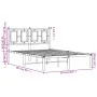 Metal bed frame with white headboard 120x200 cm by , Beds and slatted bases - Ref: Foro24-374288, Price: 100,32 €, Discount: %