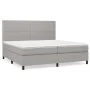 Box spring bed with light gray fabric mattress 200x200 cm by vidaXL, Beds and slatted bases - Ref: Foro24-3141721, Price: 662...